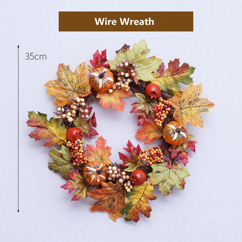 Mintiml® Halloween Pumpkin Berry Maple Vine Wreath