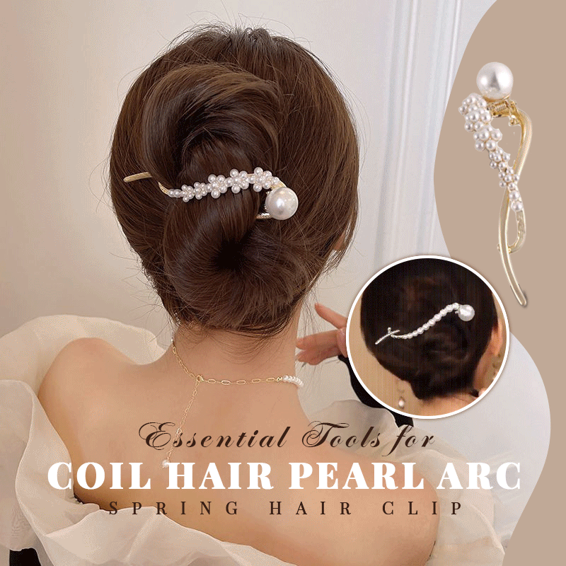 🔥Hot Sale🔥Essential Tools for Coil Hair Pearl Arc Spring Hair Clip