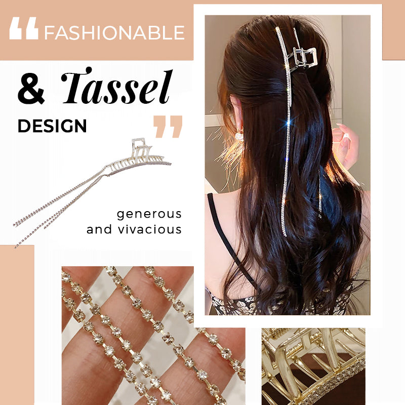 Stylish and Elegant Rhinestone Tassel Grab Clip